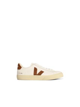 Veja Field White Leather And Cognac Sneakers