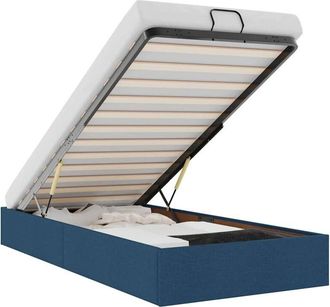 vidaXL Estructura De Cama Otomana Sin Colch&oacute;n Tela Azul 80x200cm Vidaxl