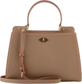 Pourchet Trianon Bicolore GM - Dames - Handtassen - Beige - ONE Size - Leer - Tassen