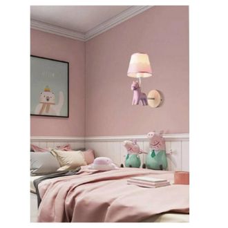 Trade Shop Trade Shop Traesio - Trade Shop - Applique A Muro Cameretta A Forma Di Cavallo In Resina E27 Lampada Muro Lume E49 - Rosa