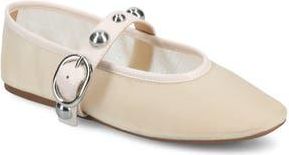 Journee Collection Naveah Studded Ballet Flat in Bone Mesh at Nordstrom Rack, Size 8.5