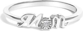 House of Brilliance Silver Diamond Accent MOM Ring in White at Nordstrom, Size 8