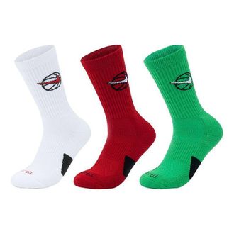 Nike SS22 Everyday Crew Basketball logo Sports Quick Dry Mid Tops Socks Couple Style 3 Pairs White Red Green DA2123-909