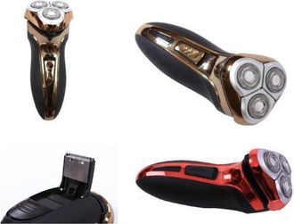 Trade Shop Trade Shop - Maquinilla De Afeitar El&eacute;ctrica Recargable Para Cara, Barba Y Bigote De Hombre, Recortadora De Pelo De 3 Cabezales