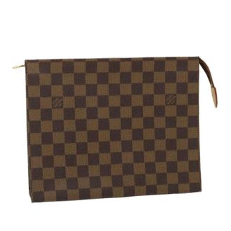 Louis Vuitton Pre-owned Clutches, female, Brown, Size: ONE SIZE Pre-owned Damier Ebene Pouch