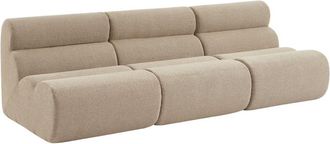 Sweeek Sof&aacute; modular de borreguito texturizado, 3 plazas, beige