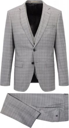 HUGO BOSS H-Huge 3-delig pak - Heren - Business pakken - Grijs - L - Wol - Kostuums