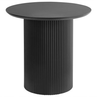 Beliani Beliani - Mesa Auxiliar Tablero De Mdf Base De Metal Dise&ntilde;o Moderno Negro &Oslash; 50 Cm Leona