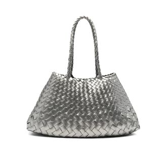 Dragon Diffusion Handbags, female, Gray, Size: ONE SIZE Braided Shoulder Bag with Logo Pendant