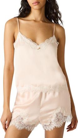 Steve Madden Delany Lace Trim Camisole in Shell at Nordstrom, Size X-Large