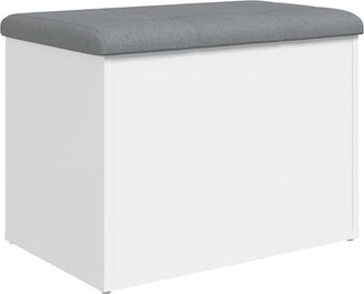 vidaXL Vidaxl - Banco Con Almacenaje Madera De Ingenier&iacute;a Blanco 62x42x45 Cm