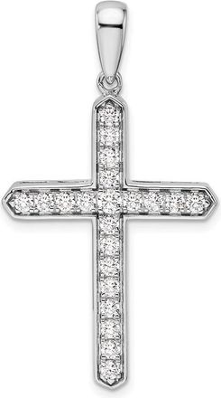 Diamond2Deal 14K White Gold Lab Grown Diamond Cross Pendant (0.75ct, VS, G-H)