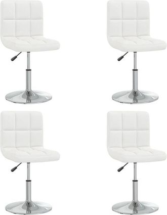 vidaXL Sillas De Comedor 4 Unidades Cuero Sint&eacute;tico Blanco Vidaxl
