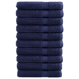 vidaXL Asciugamani Premium Solund 10 Pz Blu Navy 100x200cm 600gsm - Vidaxl