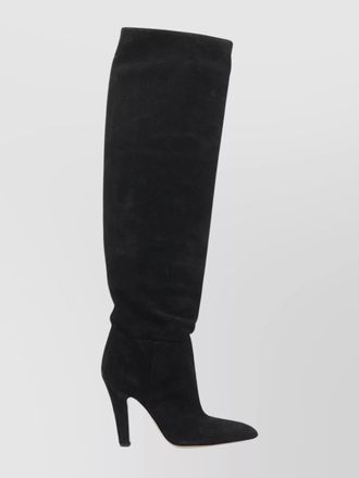 PARIS TEXAS suede over the knee pointed toe boots