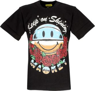 Market Stralende Smiley T-shirt Zwart Heren T-shirt - Heren - T-shirts - Zwart - L - Katoen - Tops