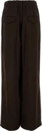 Jil Sander Womens Satin Wide-Leg Trousers Plum Viscose