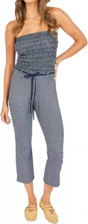 Sadie & Sage Marcy Capri Pants In Navy/white