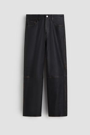 H&M 5-Pocket-Lederhose - Schwarz