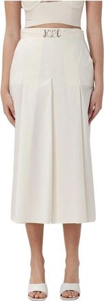 Twinset Geplooide Rok - Dames - Midirokken - Wit - M - Rokken