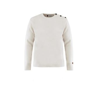 Busnel St Hermine Sweater - Heren - Ronde hals truien - Wit - M - Wol - Truien & Vesten