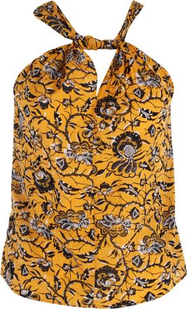 Isabel Marant Isabel Marant haltertop met bloemenprint in geel katoen