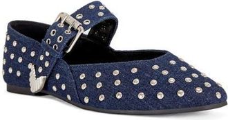 Azalea Wang Kennith Mary Jane Flat in Denim at Nordstrom, Size 10