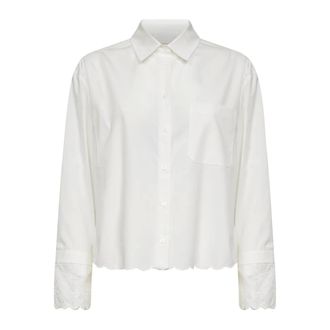 Max Mara Shirts, female, White, Size: 2XS Breast-pocket Cotton Shirt