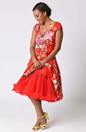 Unique Vintage Ruffled Petticoat Crinoline in Red at Nordstrom
