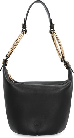 Chlo&eacute; Womens Small Leather Bracelet Black Cow Hide Handbags Hand Bags