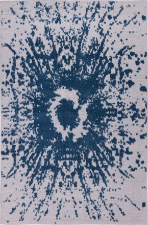 Nazar Rugs Alfombra interior/exterior, dise&ntilde;o en relieve abstracto azul 228x340