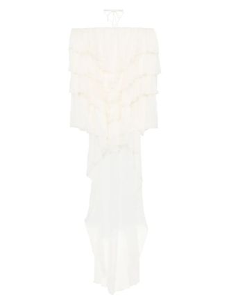 Blumarine ruffled blouse - women - Silk - 38 - Neutrals