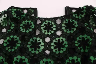 Dolce & Gabbana Green Floral Ricamo A-Line Shift Womens Dress (Pre-Owned)
