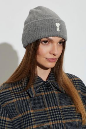 Ami Cap With Embroidered Logo, Unisex, Grey