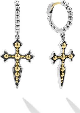 Lagos Mens Anthem Single Cross Drop Earring in Two Tone at Nordstrom