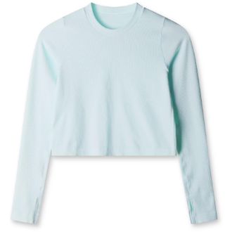 LNDR Womens Power Crop Long-Sleeve Shirt Green XS/S