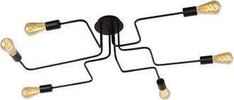 Lucide Plaf&oacute;n de 6 luces en metal negro 100cm