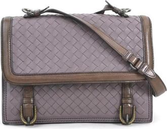 Bottega Veneta Tweedehands leren schoudertassen - Dames - Vintage Schoudertas - Paars - ONE Size - Leer - Vintage