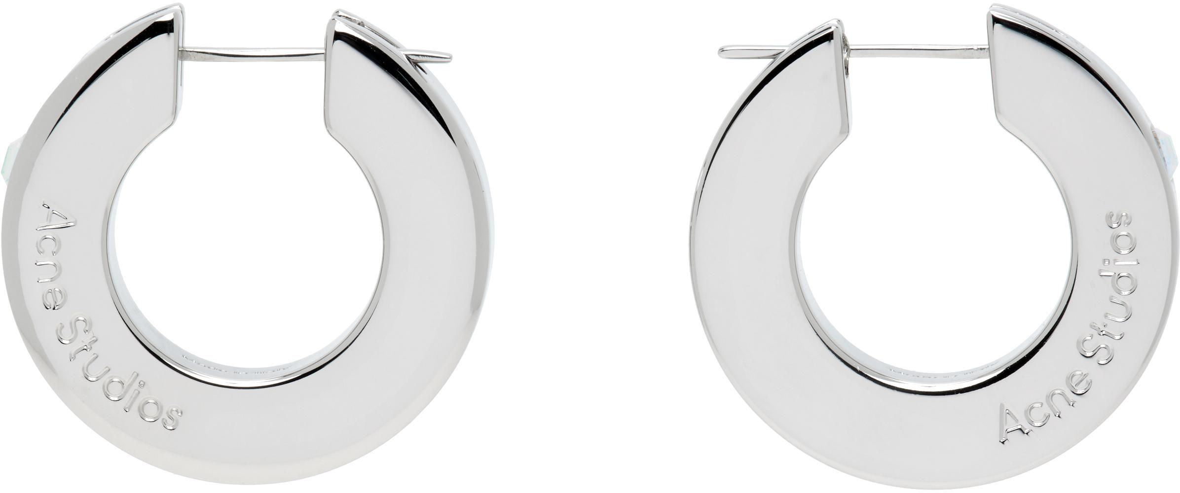 【関税込み】Acne Studios シルバー Crystal リング Acne Studios Silver Crystal Hoop Earrings from $470.00 - on