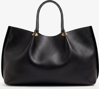 Valentino Garavani Womens Tote Bag Vlogo Signature Black Leather Shoulder