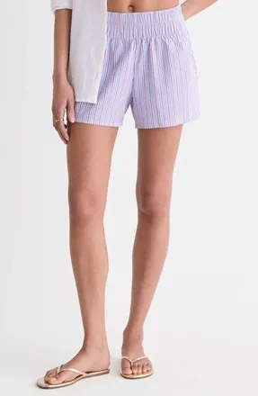 Vineyard Vines Sea Sode Harbor Seersucker Shorts in Blue Red Stripe at Nordstrom, Size X-Large