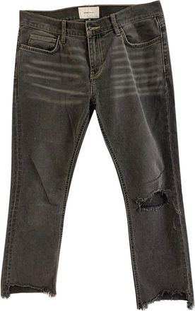 Current Elliott Current/Elliott Grey Distressed Cropped Jeans Size 28/71