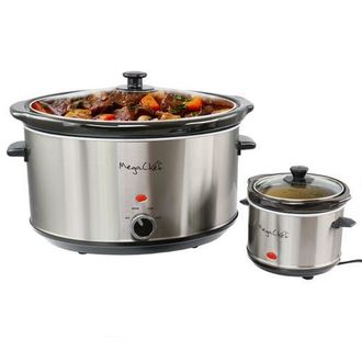 MegaChef 8 Quart Slow Cooker with Bonus Mini 0.6 Quart Warmer in Grey at Nordstrom