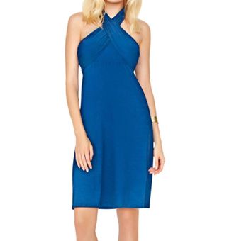 Gottex Lattice Beach Dress In Got Lattice Blue