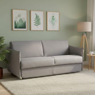 Dmora Sof&aacute; Cama 2 Plazas Trissino, Desenfundable, Con Almacenaje Made In Italy, Apertura Abatible, 180x95 Cm Gris