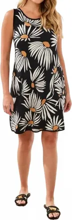 Tribal Reversible A Line Dress With Pockets In Black