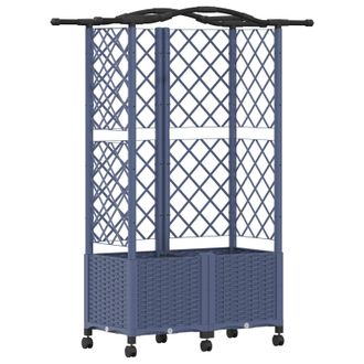 vidaXL Cama Elevada Con Trellis Y Techo Gris 122 X 40 X 144 Cm Pp Vidaxl