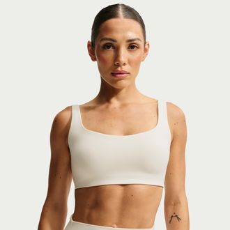 Nike Womens SKIMS Matte Scoop-Neck Bra in White | IR5035-108