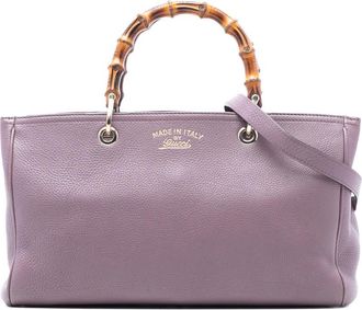 Gucci Pre-owned Gucci Medium Calfskin Bamboo Shopper Satchel Ladies GIYYJJYBA62S0E0I
