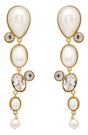 Oscar De La Renta Faux Pearl & Stone Drop Earrings at Nordstrom